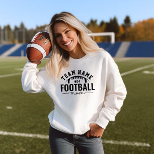 Football Mum Varsity Team Name Number White Sweatshirt