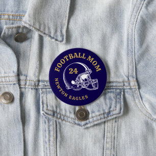 Football Mum Vintage Football Helmet Personalised 7.5 Cm Round Badge