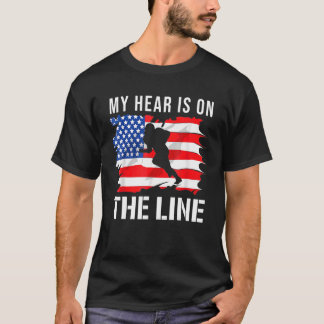 Football My Heart Is On The Line Offensive Lineman T-Shirt