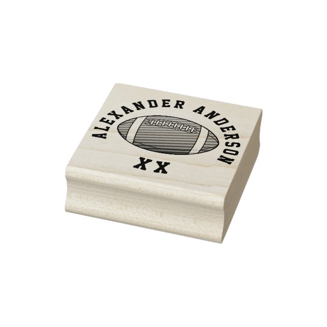 Football Name and Jersey Number Personalise Rubber Stamp (Stamp)