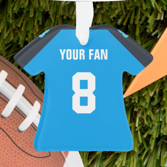 Football Navy, Blue & White Jersey Ornament (Creator Uploaded)