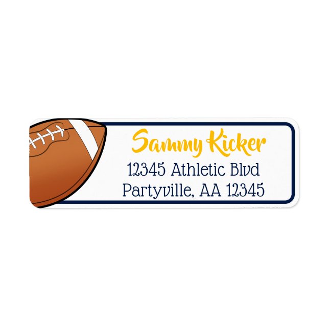 Football Navy & Gold Address (Front)