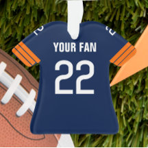 Football Navy & Orange Jersey Ornament