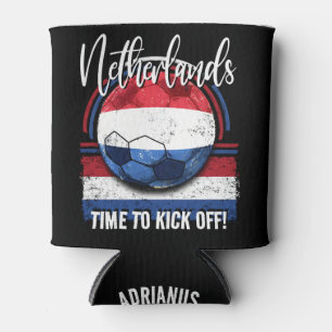 Football Netherlands Flag Euro, Red White Blue Can Cooler