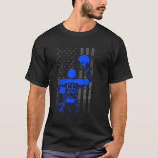 Football Number 56 Blue Football Player Flag With  T-Shirt