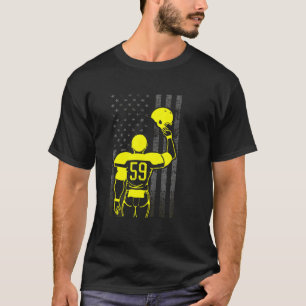 Football Number 59 Yellow Football Player Flag Wit T-Shirt