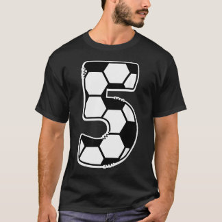Football Number 5 Birthday Soccer Maths T-Shirt