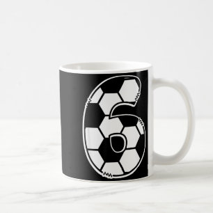 Football Number 6 Kids Birthday Soccer Maths Day  Coffee Mug