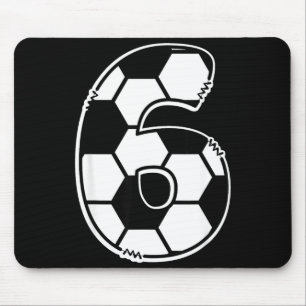 Football Number 6 Kids Birthday Soccer Maths Day Mouse Pad
