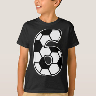 Football Number 6 Kids Birthday Soccer Maths Day T-Shirt