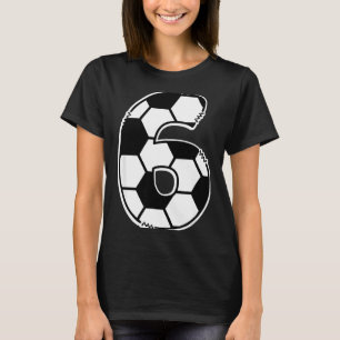 Football Number 6 Kids Birthday Soccer Maths Day T-Shirt