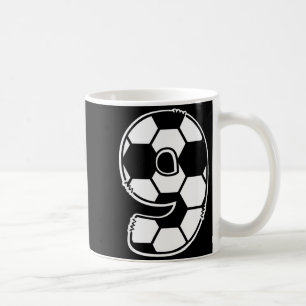 Football Number 9 Kids Birthday Soccer Maths Day Coffee Mug