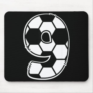 Football Number 9 Kids Birthday Soccer Maths Day Mouse Pad