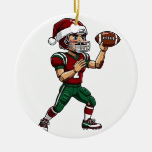 Football Nutcracker Christmas 2026 Holiday Sports  Ceramic Tree Decoration