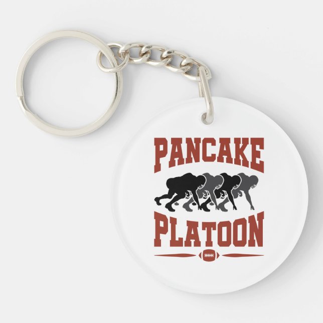 Football Offensive Lineman Pancake Platoon Key Ring (Front)