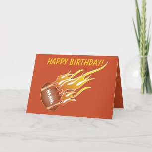 Football on Fire Customisable Birthday Card