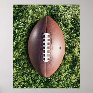 Football on Grass Poster