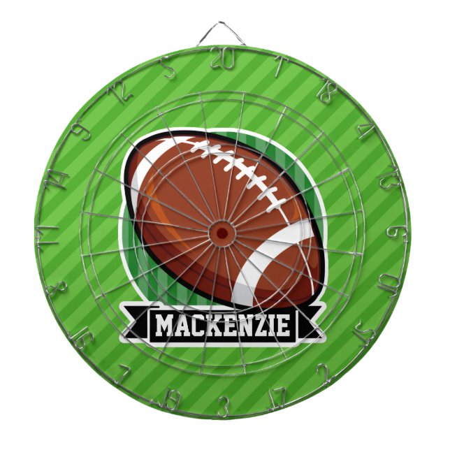 Football on Green Stripes Dartboard (Front)