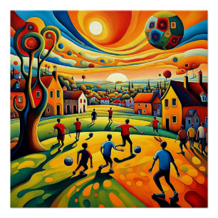 Football on the green 3 poster