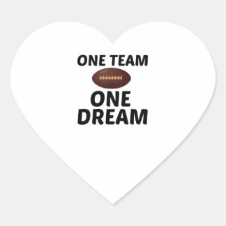FOOTBALL ONE TEAM ONE DREAM HEART STICKER