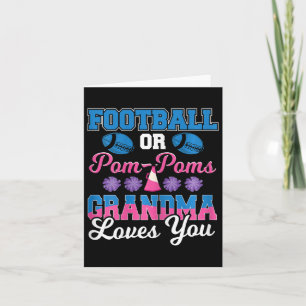Football Or Pom Pom Grandma Loves You Football Gen Card