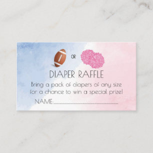 Football or Pom Poms gender reveal diaper raffle Enclosure Card