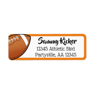Football Orange & Black Address