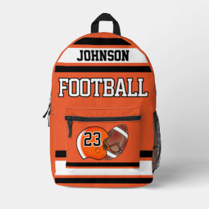 Football Orange - Editable Printed Backpack