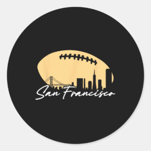 Football Outline Of Your City San Fran Classic Round Sticker