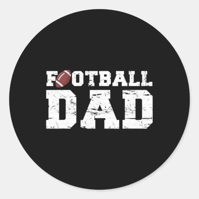 Football Papa Graphic Proud Football Dad  Classic Round Sticker (Front)