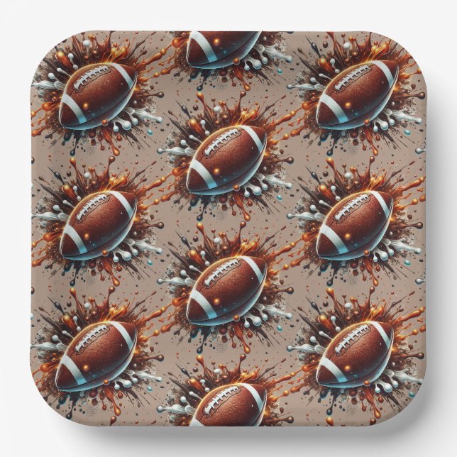 Football Paper Plates (Front)