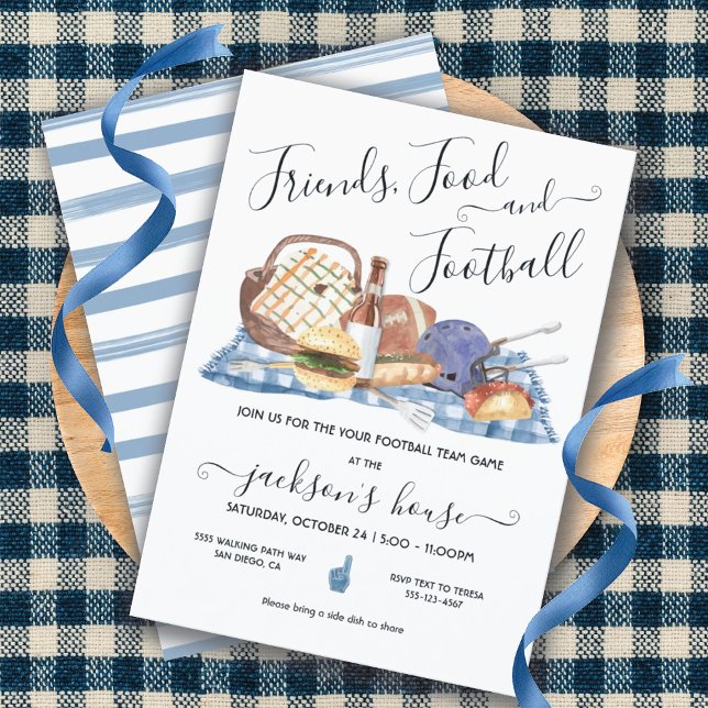 Football Party at home or Tailgate BBQ Beer Shower Invitation (Creator Uploaded)