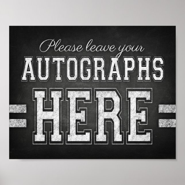 Football Party AUTOGRAPHS Sign Chalk Print (Front)