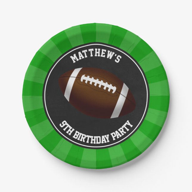Football Party Cake Plates Personalised (Front)