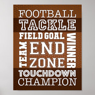 Football Party FOOTBALL QUOTES Sign Print