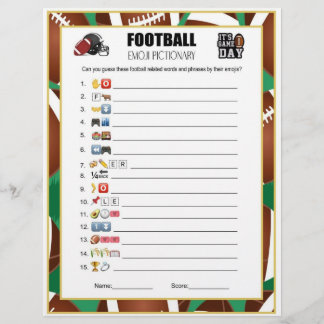 Football Party Game Emoji Pictionary Custom Letterhead