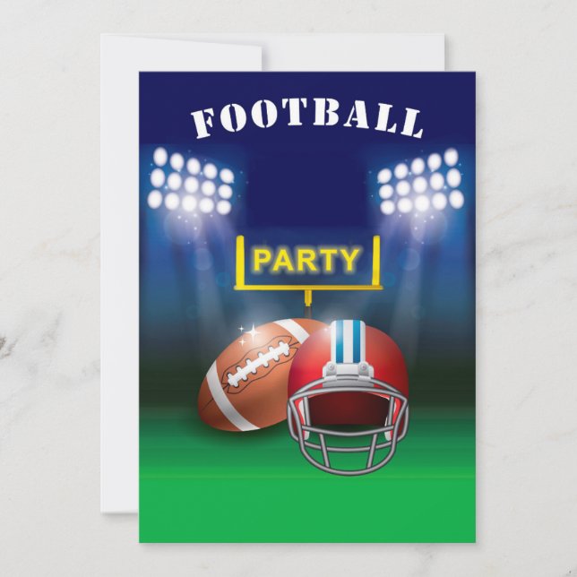 Football Party Gridiron Uprights and Field Invitation (Front)