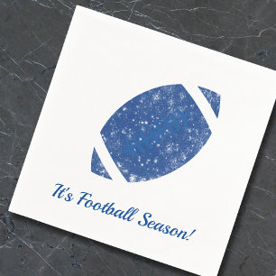 Football Party Tailgate Supplies Blue White Napkin