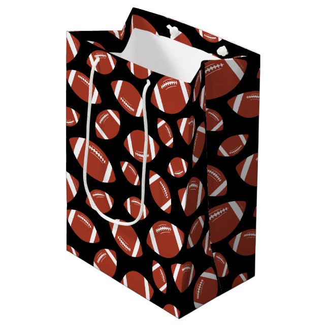 Football Pattern Medium Gift Bag (Front Angled)