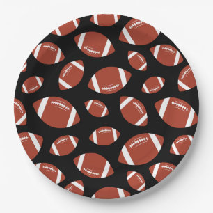 Football Pattern Paper Plate