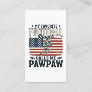 Football Pawpaw Vintage American Flag Shirt Design Business Card