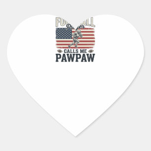 Football Pawpaw Vintage American Flag Shirt Design Heart Sticker