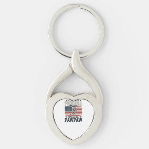 Football Pawpaw Vintage American Flag Shirt Design Key Ring