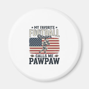 Football Pawpaw Vintage American Flag Shirt Design Magnet