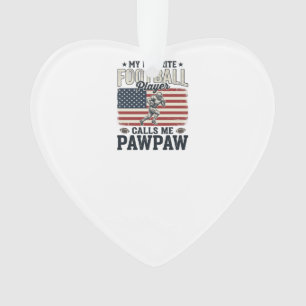 Football Pawpaw Vintage American Flag Shirt Design Ornament