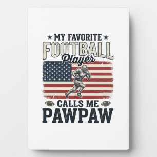 Football Pawpaw Vintage American Flag Shirt Design Plaque