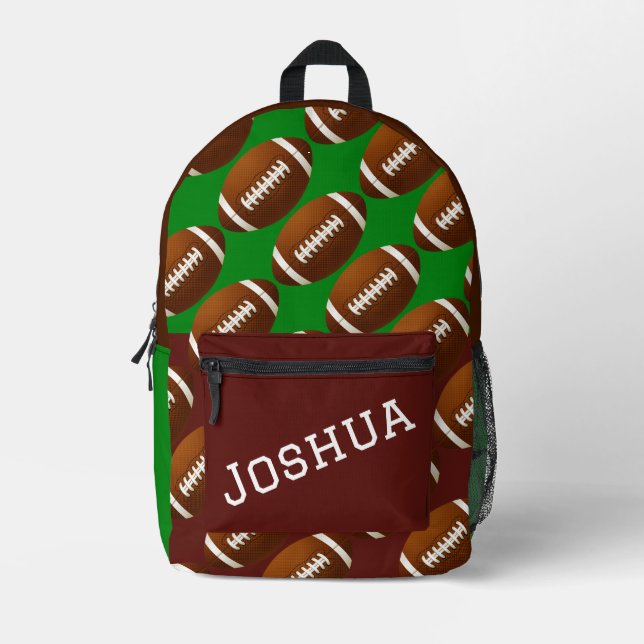 Football Personalised  Printed Backpack (Front)