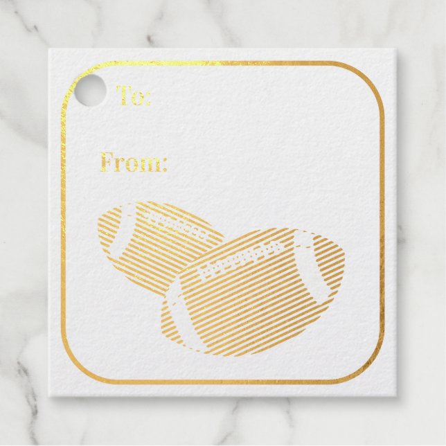 Football PERSONALIZE Paper Gift Favour Tags (Front)