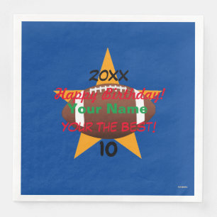 Football Personalized Birthday Paper Napkin HAMbWG