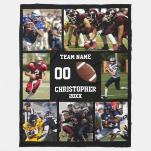 Football photo collage fleece blanket
